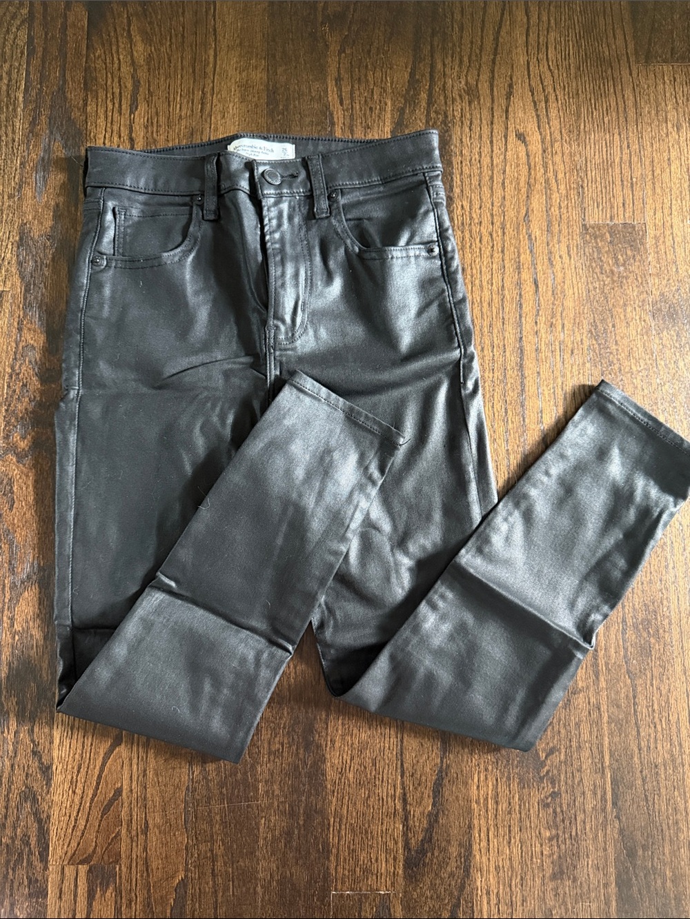 Abercrombie & Fitch Black Skinny Coated Jeans